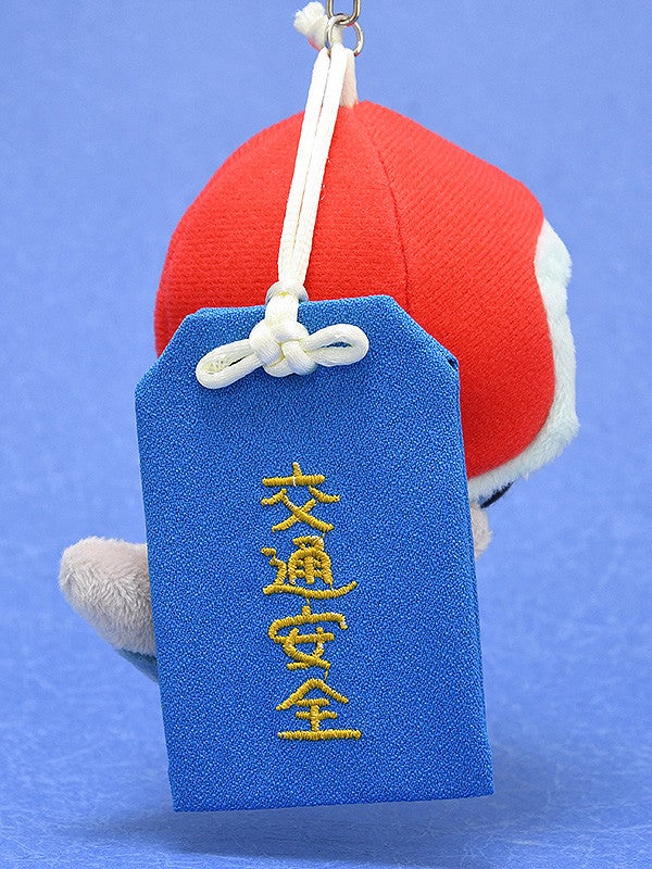 Side view of Oddtaxi safe driving plush keychain