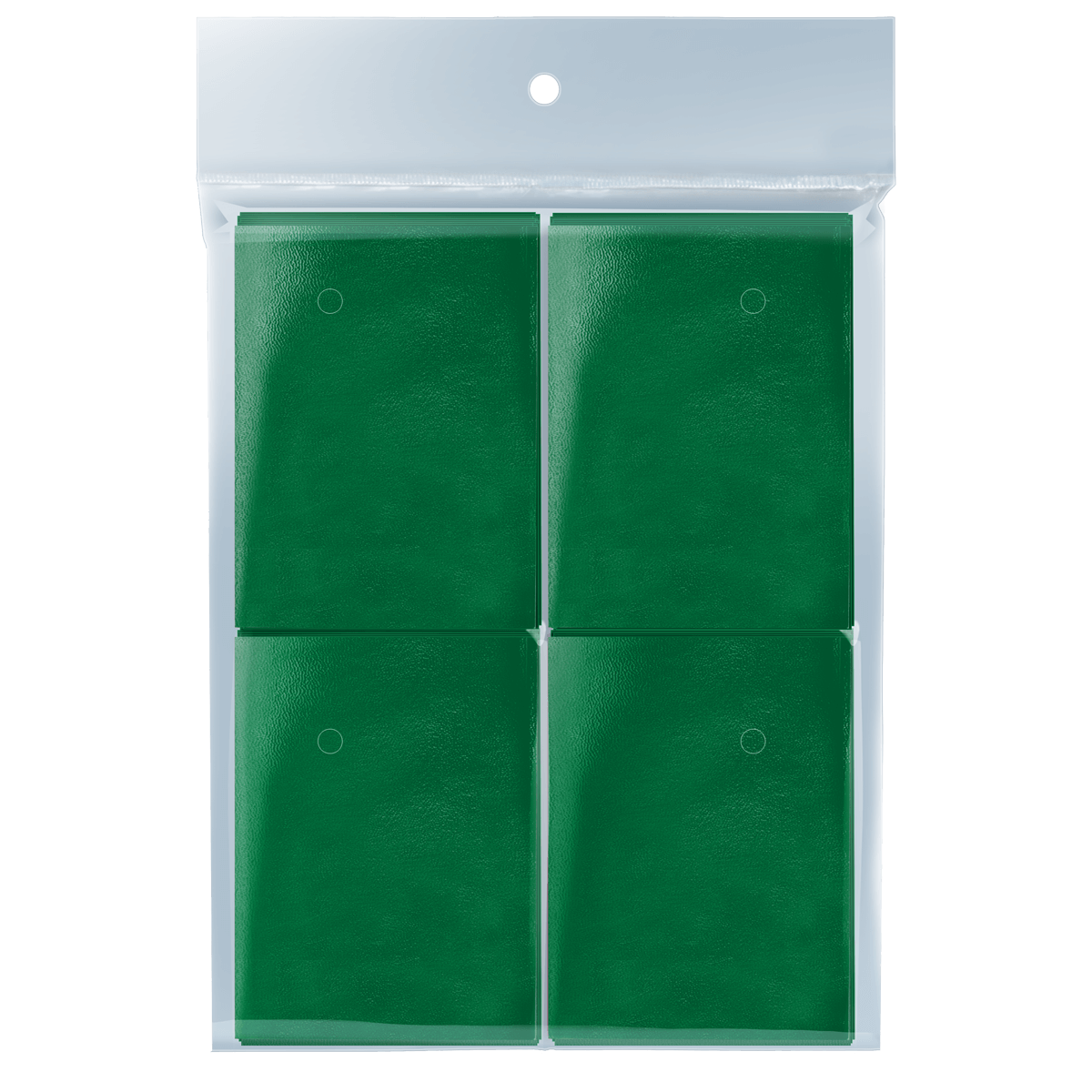 Four textured green mini notebooks sealed in a clear plastic retail package