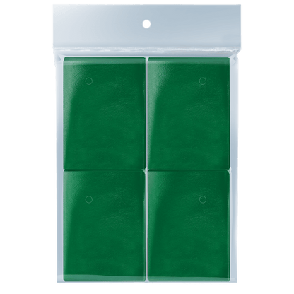 Four textured green mini notebooks sealed in a clear plastic retail package