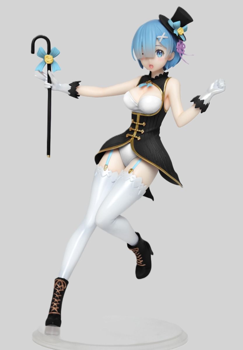 Rem figure from Re:Zero in magician outfit, holding a wand with magical theme
