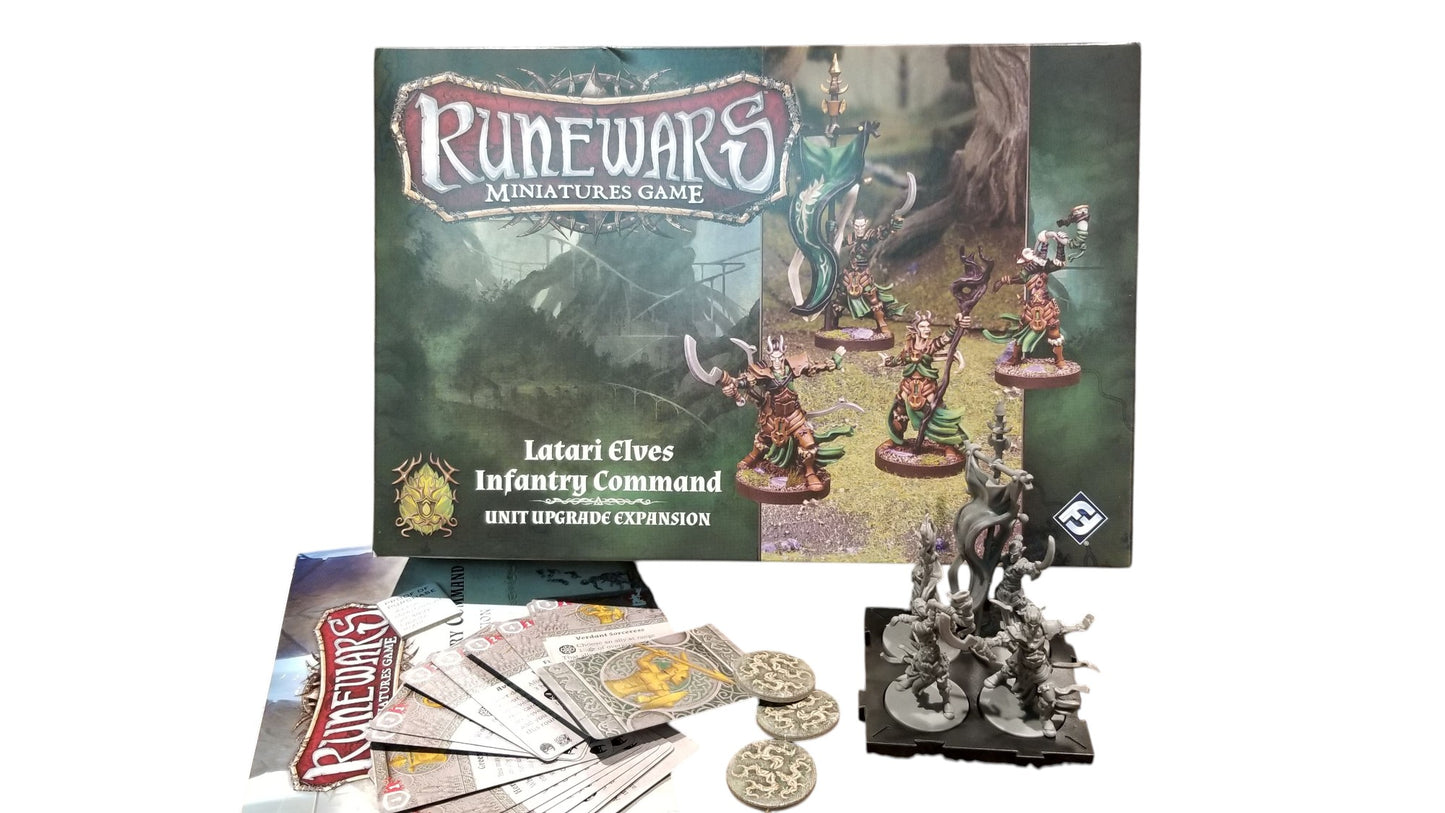 Runewars Miniatures Game: Latari Elves Infantry Command Unit Upgrade Expansion - Good Games