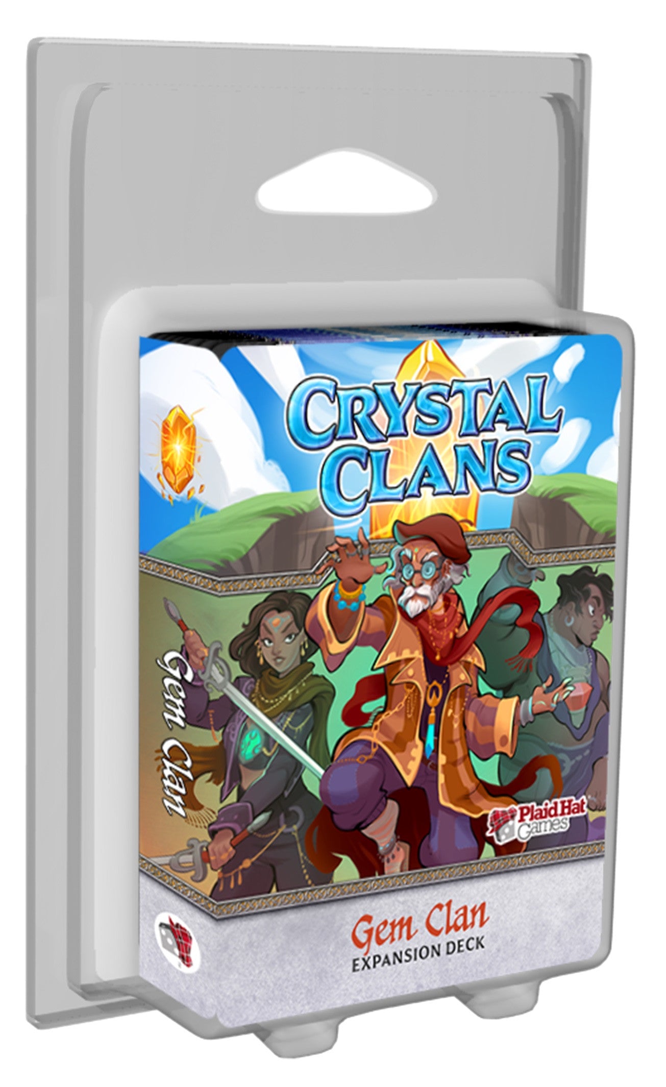 Crystal Clans: Gem Clan Expansion box art featuring colorful crystals