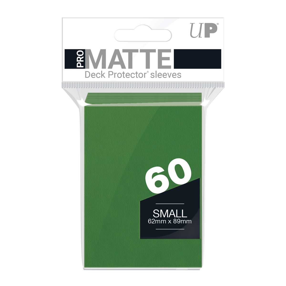 Ultra Pro Pro-Matte green card sleeves, 60 count, Small size (62x89mm) in retail packaging