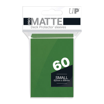 Ultra Pro Pro-Matte green card sleeves, 60 count, Small size (62x89mm) in retail packaging