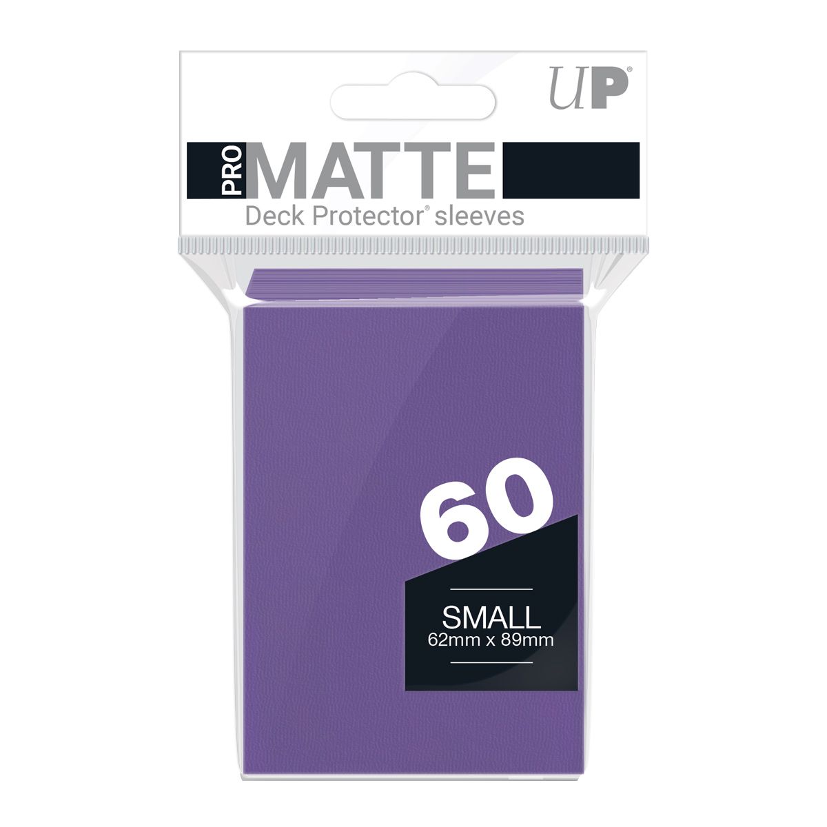 Packaged Ultra Pro Pro Matte purple card sleeves, small size (60 count, 62mm x 89mm)