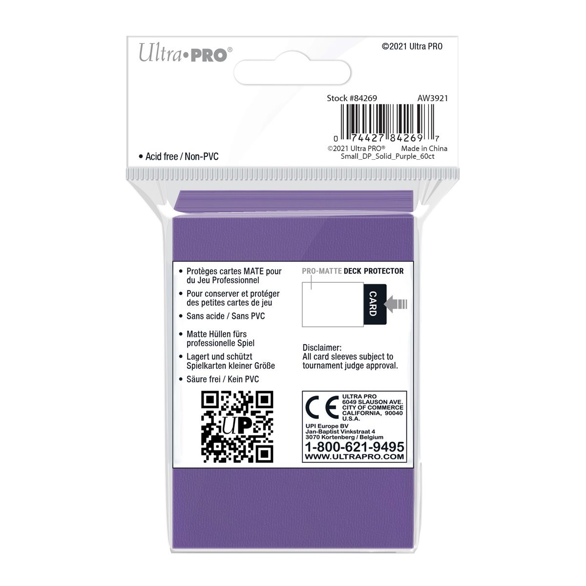 Ultra PRO Pro-Matte Deck Protector card sleeves in purple retail packaging