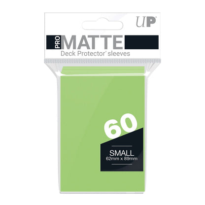 Pack of 60 small, lime green Pro Matte deck protector sleeves