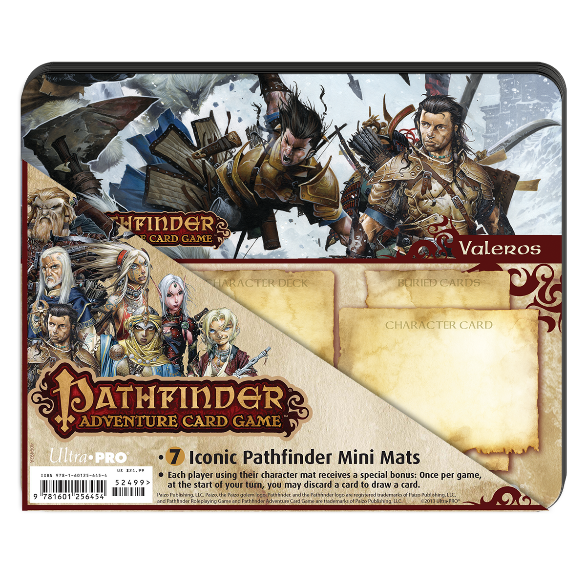 Pathfinder Adventure Card Game Mini Mats: fantasy warriors, character portraits, and card placement areas