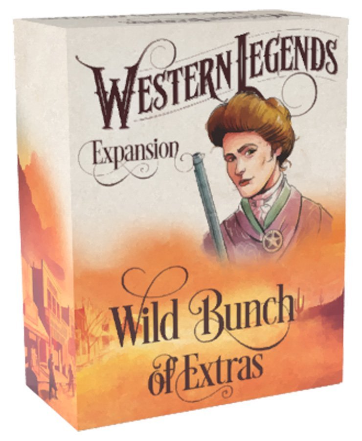 Western Legends: Wild Bunch of Extras expansion box with illustrated cowgirl artwork