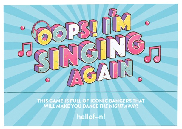 Hello Fun Studios Oops I&#39;m Singing Again Party Card Game