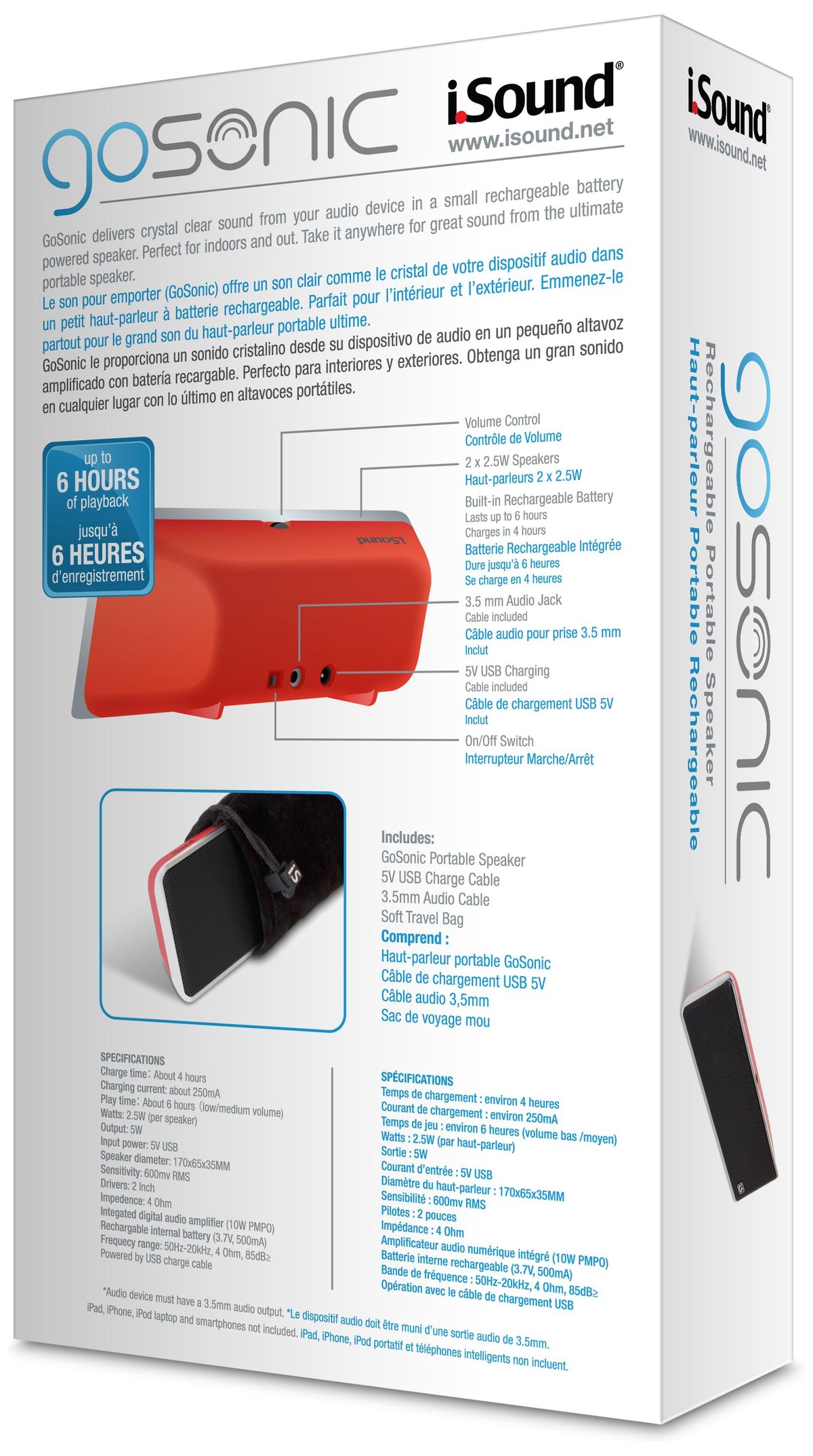 iSound - Gosonic Wired Speaker - Red