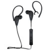 Black iSound Bluetooth wireless audio kit with over-ear hooks in-ear earbuds and an inline control unit designed for active use