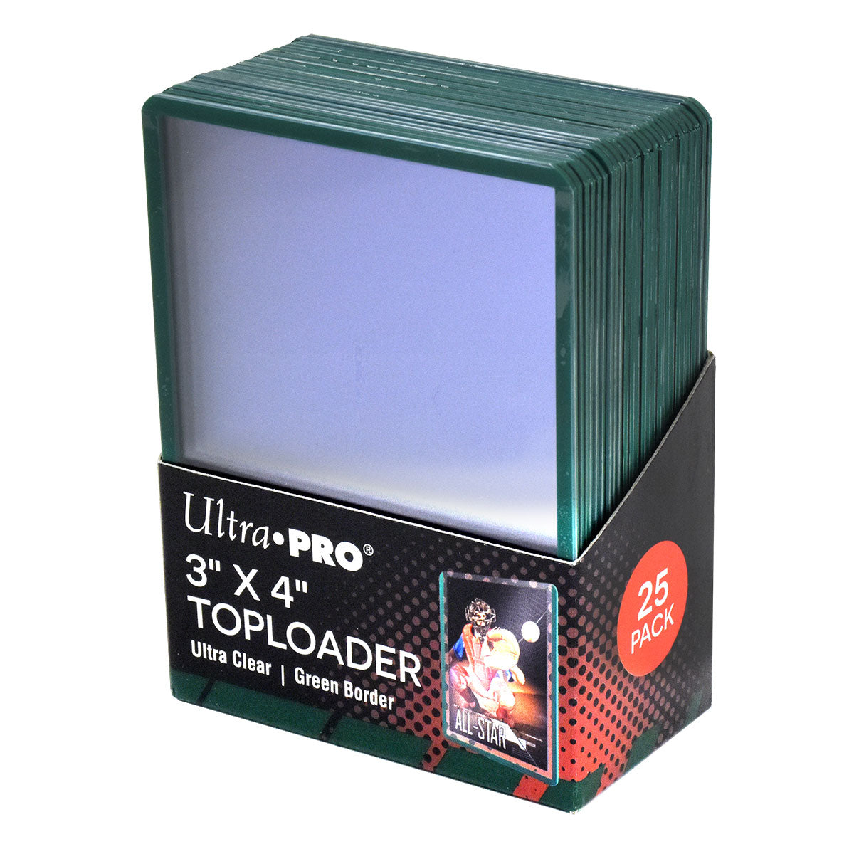 Ultra Pro UP84916 Green Border Toploader 25-Piece Set 3" x 4" - Good Games