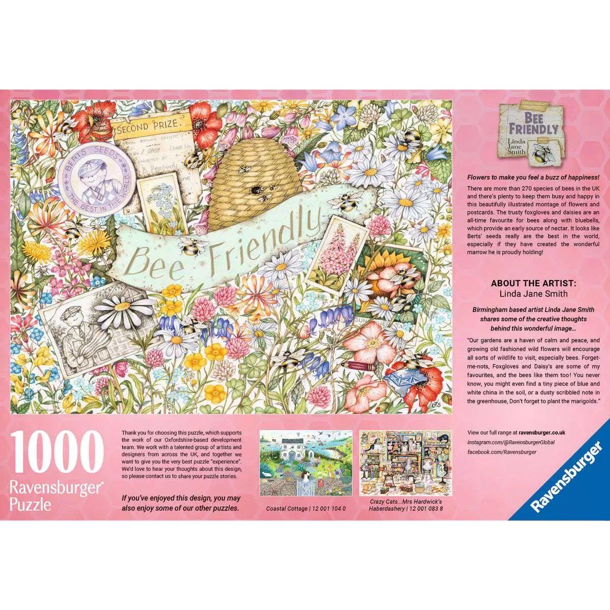 Ravensburger Bee Friendly Puzzle 1000 Pieces packaging box back view