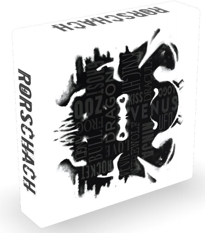 Rorschach test design on a white box