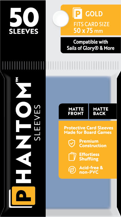 Phantom Sleeves: Gold Size (50mm x 75mm) - Matte/Matte (50)