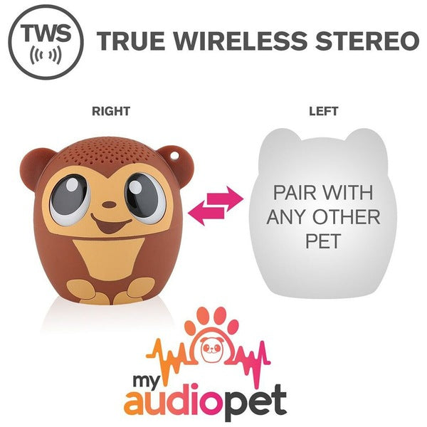Monkey Gogobananas wireless speaker can be paired with another speaker for stereo sound