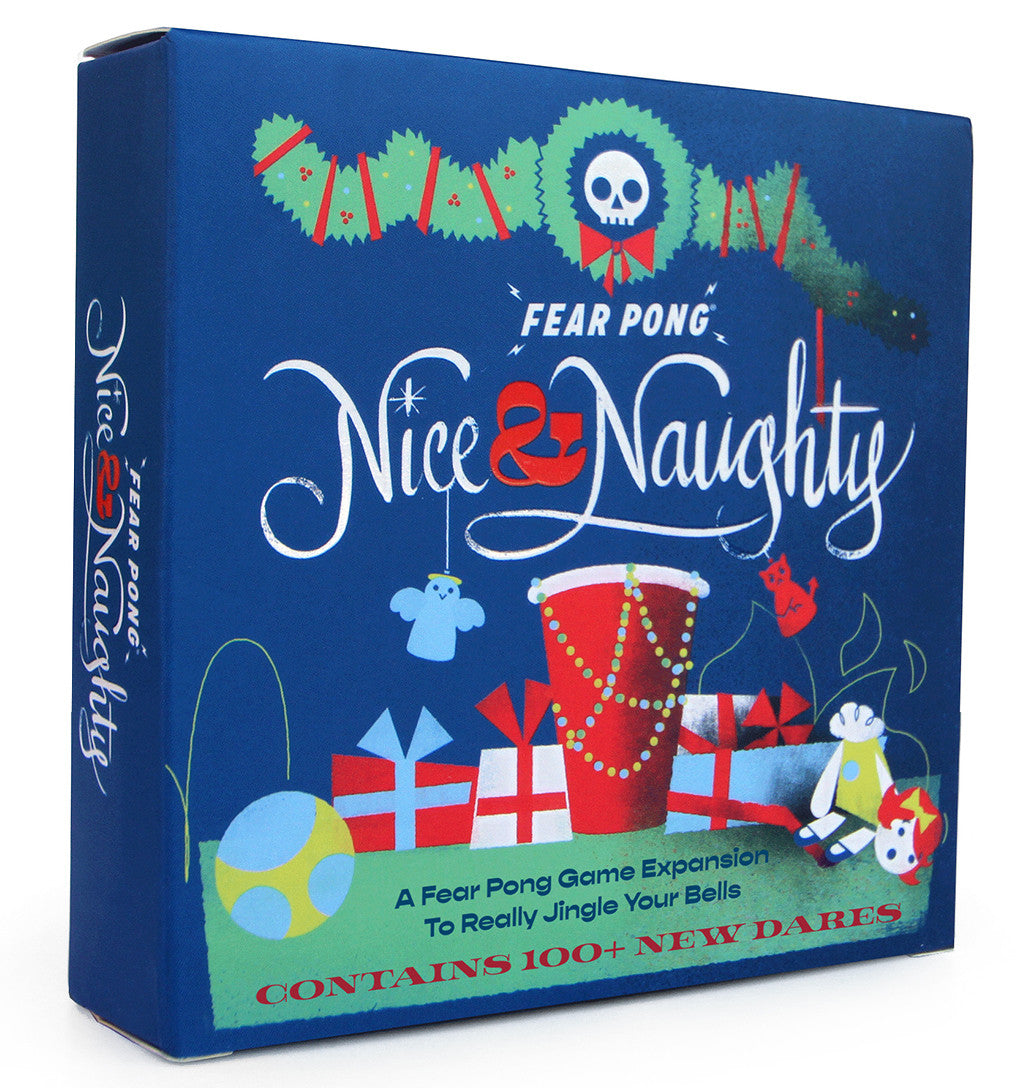 Fear Pong Nice &amp; Naughty Expansion Pack box with bold design