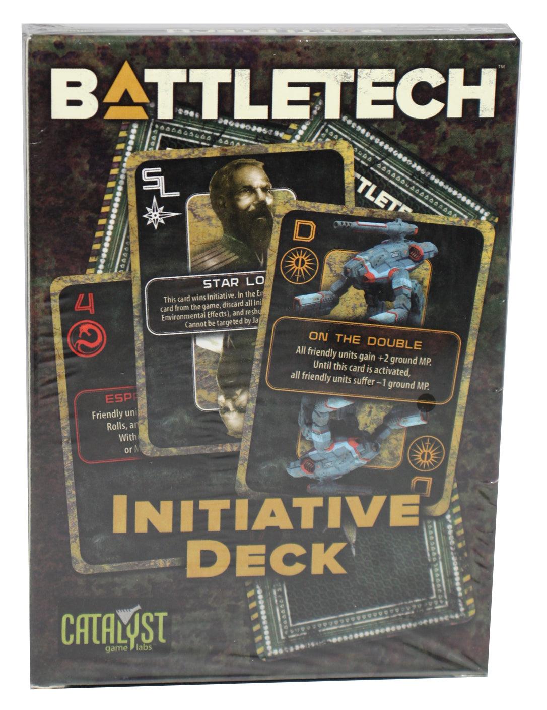 BattleTech Initiative Deck card game retail pack box front view with illustration