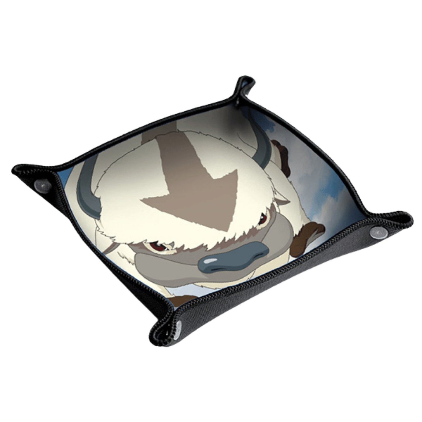 The Avatar Legends RPG collapsible dice tray featuring a centered image of the sky bison Appa on the interior surface
