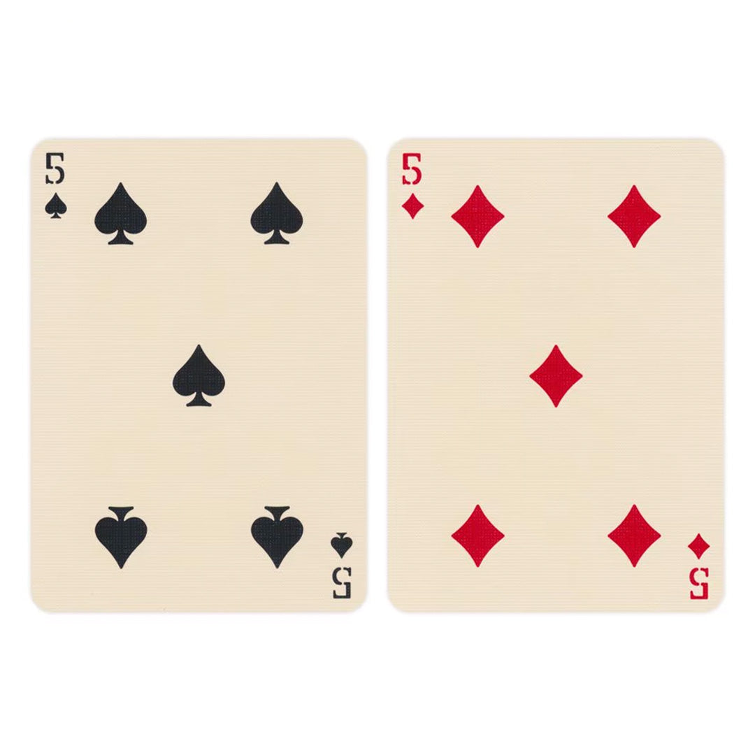Five of Spades and Five of Diamonds playing cards displayed side by side