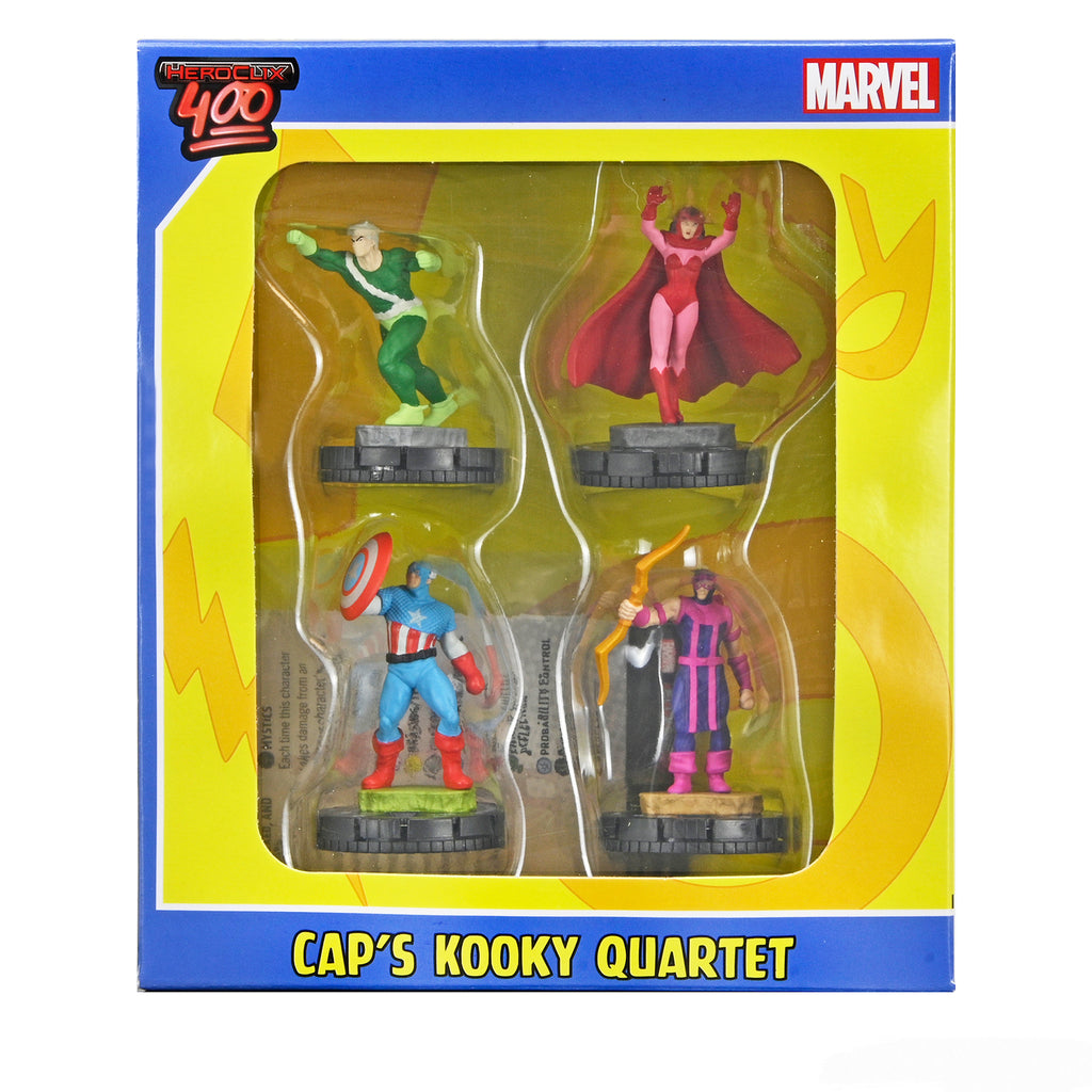 Boxed "Cap's Kooky Quartet" set of four Marvel HeroClix superhero figures