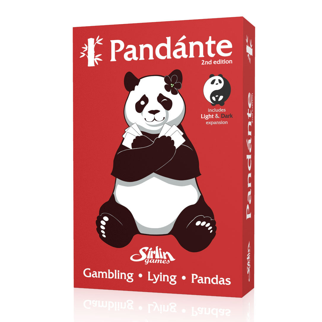 Box of Pandánte - Second Edition featuring colorful panda-themed artwork
