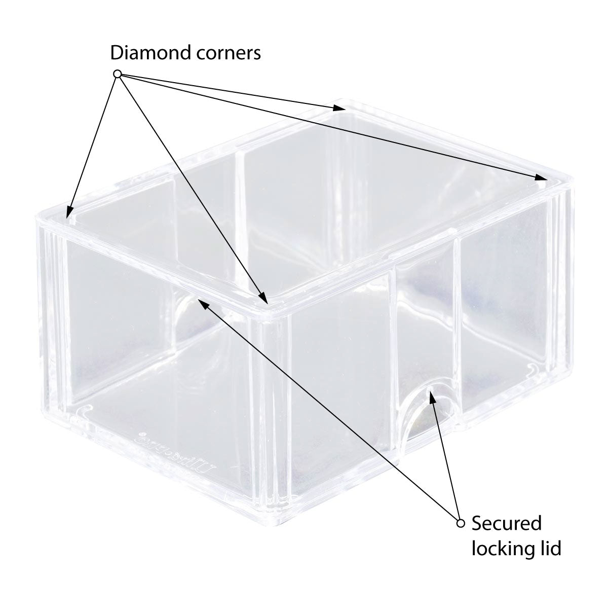Ultra Pro UP81723 Diamond Corner Card Storage Box for 100 Cards - Clear - Good Games