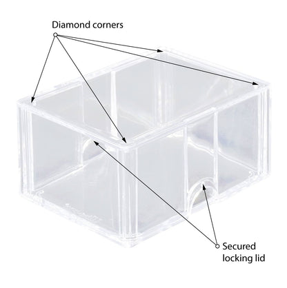 Ultra Pro UP81723 Diamond Corner Card Storage Box for 100 Cards - Clear - Good Games
