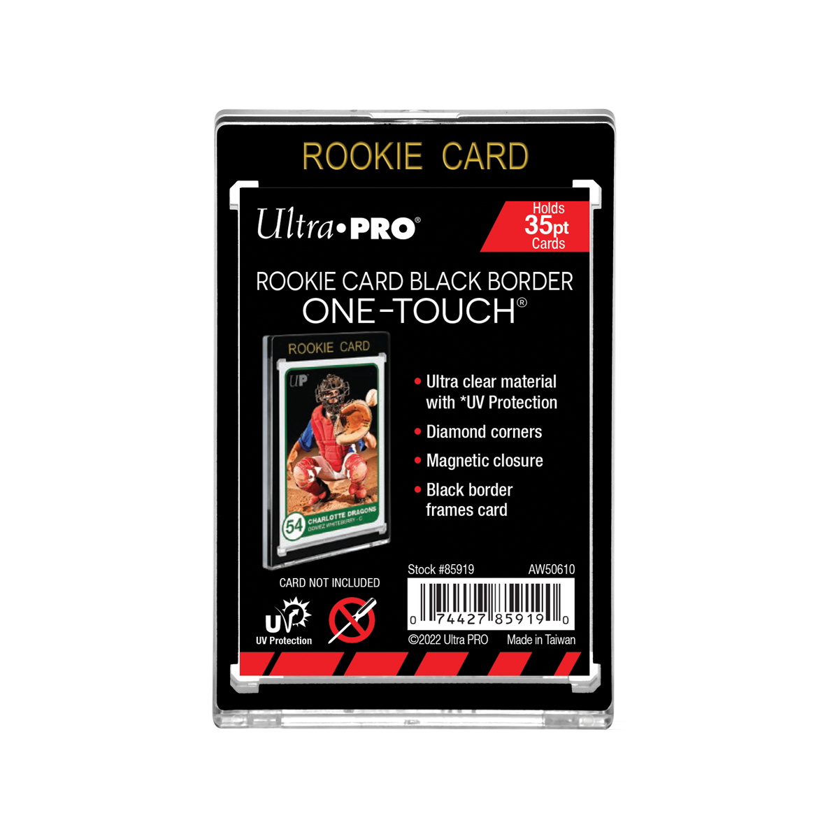 Ultra Pro Rookie Card One-Touch magnetic holder clear with black border for 35pt cards