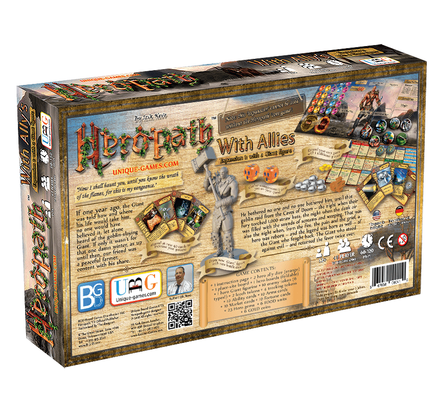 Heropath: Dragon Roar – With Allies Expansion #1 retail box back view with detail