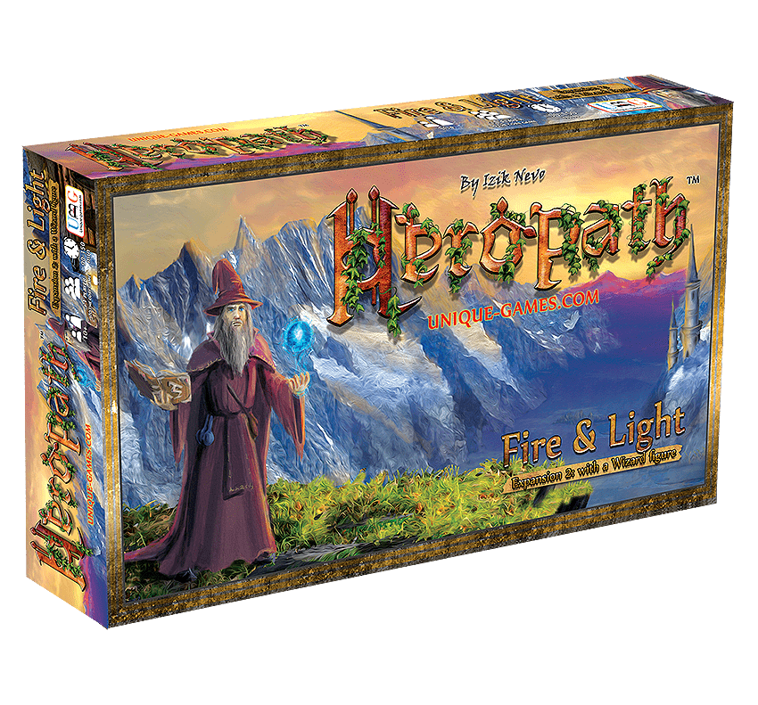 Heropath: Dragon Roar – Fire Light Expansion #2 box featuring fiery dragon-themed artwork