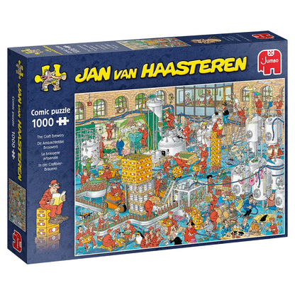 Jumbo Jan van Haasteren 1000 piece puzzle box for The Craft Brewery displaying a highly detailed comic illustration of a busy and chaotic factory
