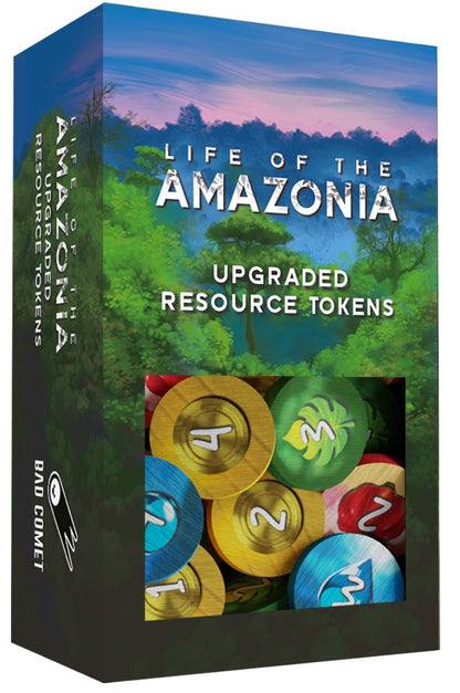 Bad Comet Life of the Amazonia Upgraded Resource Token artwork featuring vibrant jungle elements