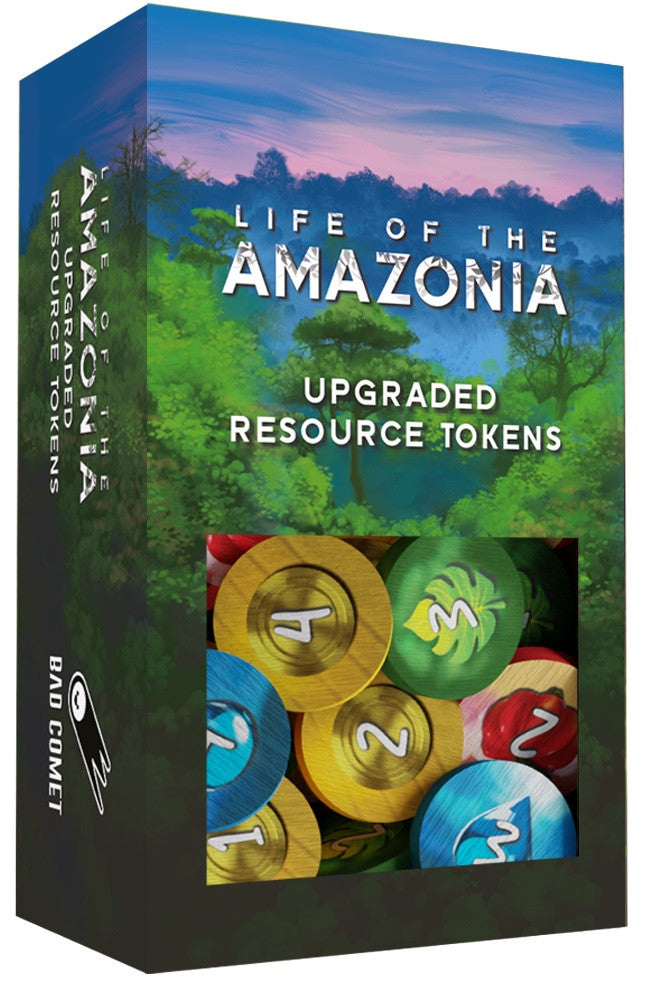 Bad Comet Life of the Amazonia Upgraded Resource Token artwork featuring vibrant jungle elements