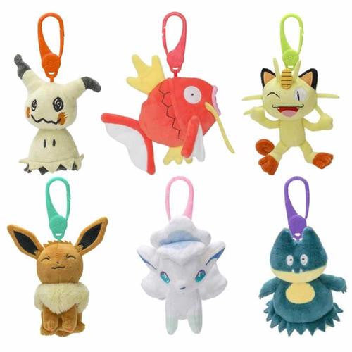 Jazwares Pokemon Clip On Plush Keychain 3.5-Inch (Assortment of 6)