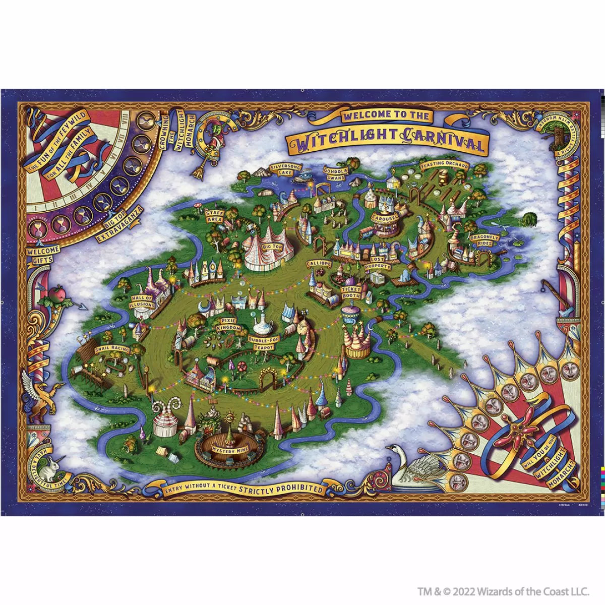 D&amp;D Icons of the Realms The Domain of Prismeer and The Witchlight Carnival Wall Map - Good Games