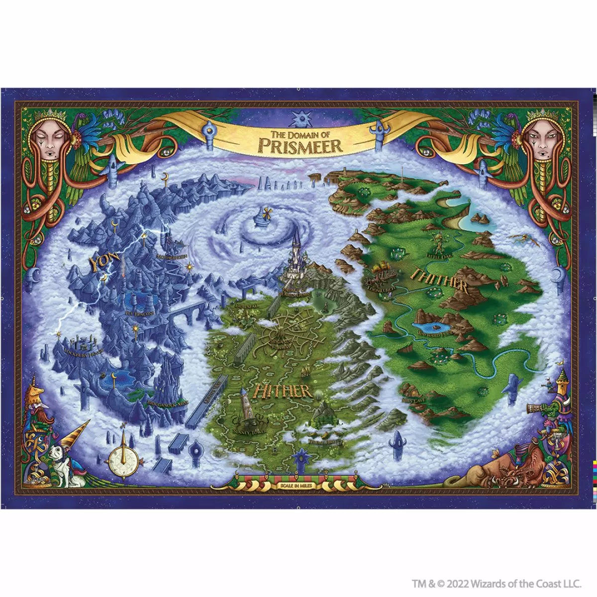 D&amp;D Icons of the Realms The Domain of Prismeer and The Witchlight Carnival Wall Map - Good Games