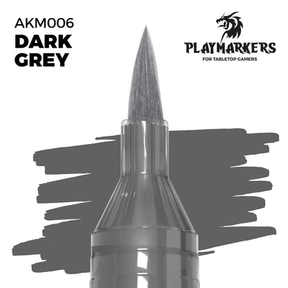Dark Grey marker tip and paint swatch, Playmakers hobby paint for tabletop gamers