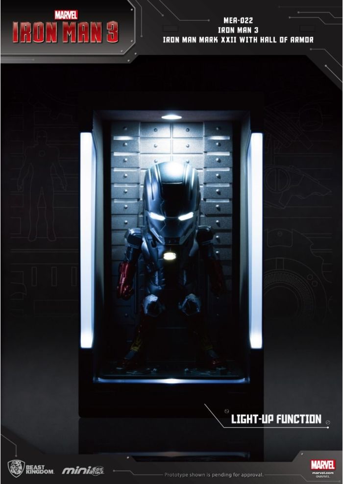 Marvel Iron Man Mark XXII with Hall of Armor collectible figure with light-up function