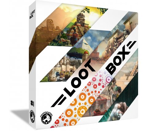 Front view of Board and Dice Loot Box #1 sealed packaging