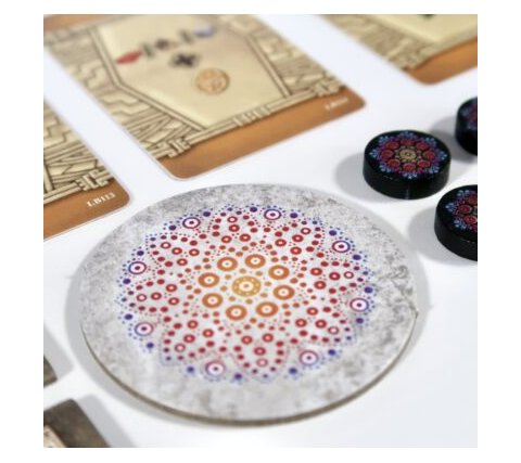 Close-up of board game pieces from Loot Box #1