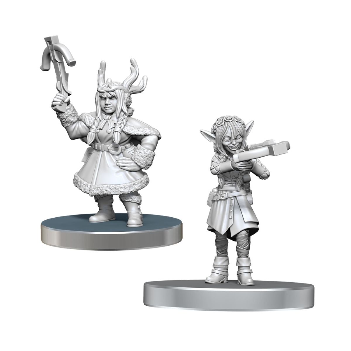Critical Role Unpainted Miniatures: Veth Brenatto &amp; Nott the Brave (Preorder)