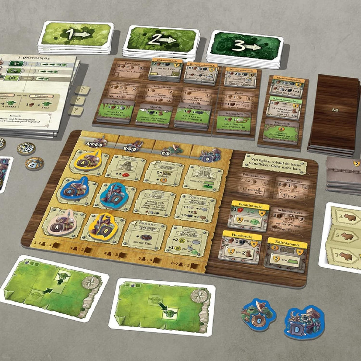 Caverna: Frantic Fiends Expansion back of box with game overview