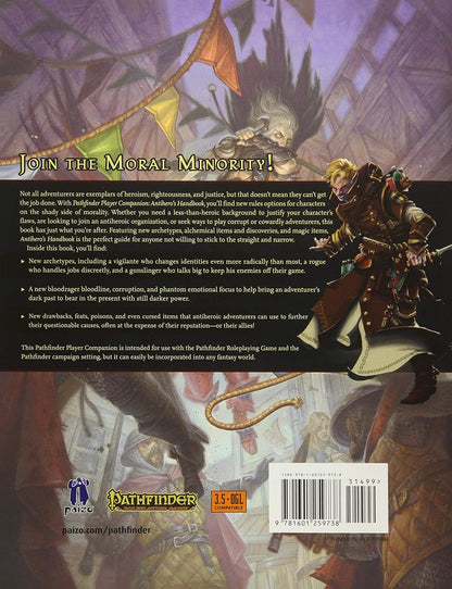 Back cover features armored antihero with a sword -  other dark fantasy figures -  and descriptive text