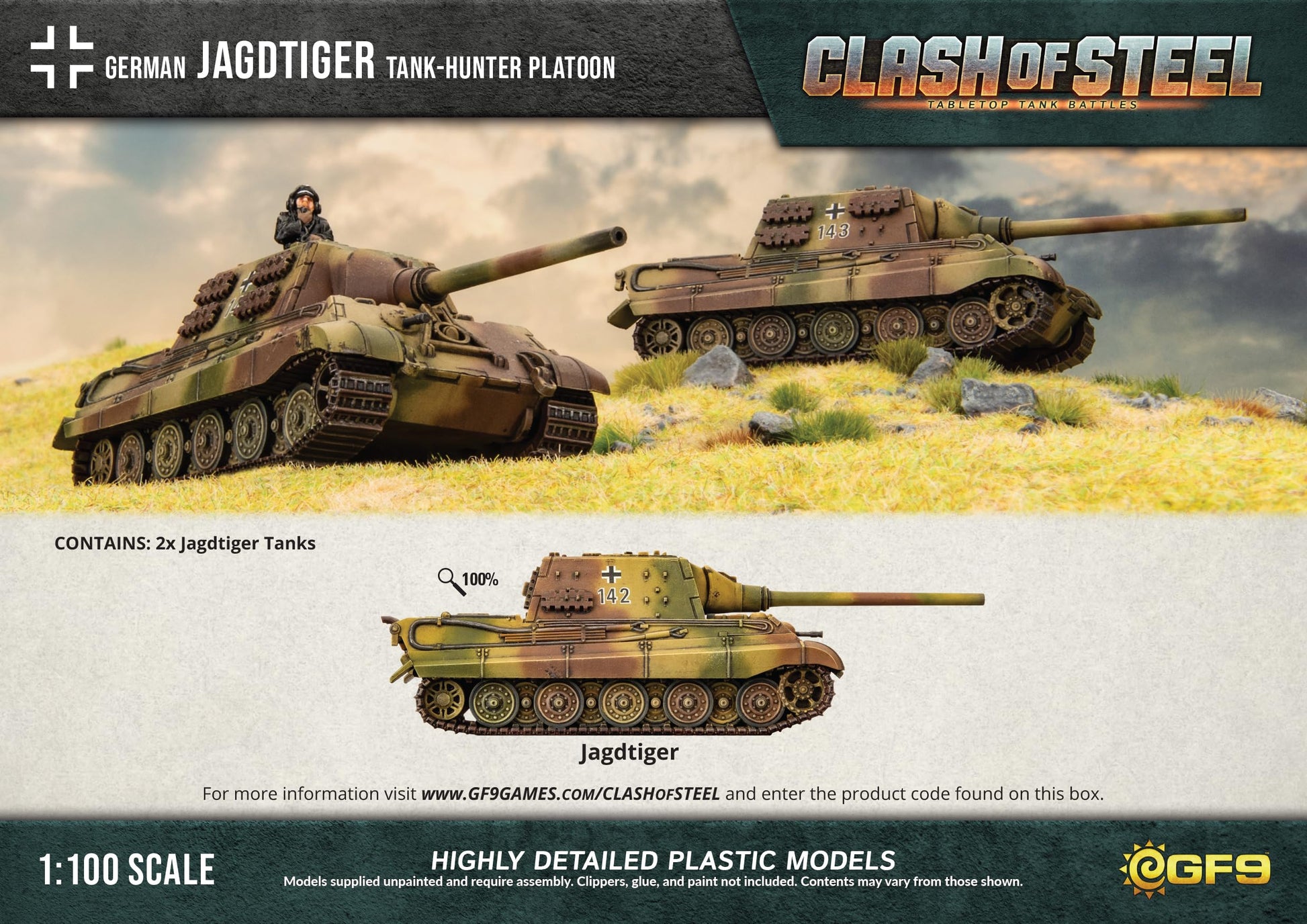 Clash of Steel: Jagdtiger Tank-Hunter Platoon Miniature - Good Games