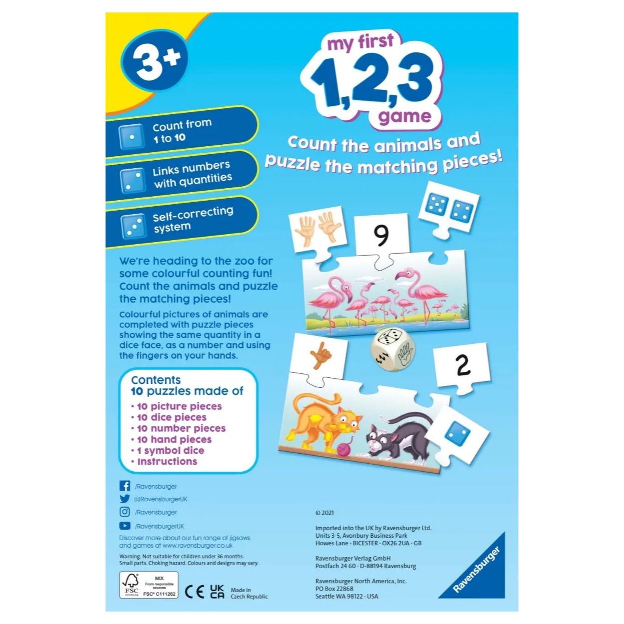 My First Number Flashcards Game packaging box back view