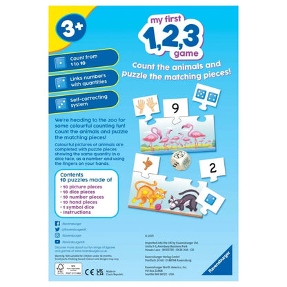 My First Number Flashcards Game packaging box back view