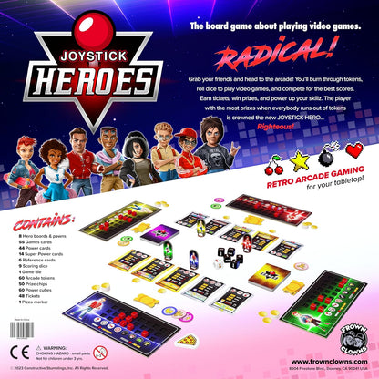 Game board and components with retro arcade design