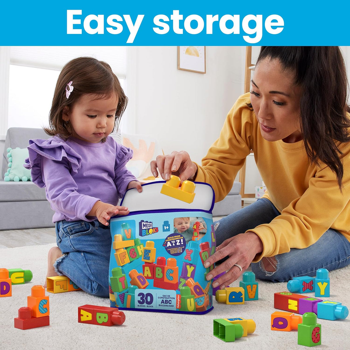 MEGA Bloks ABC Building Bag Block Toy - Good Games